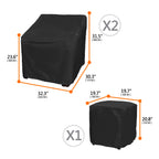 Baner Garden Patio Furniture Covers,Outdoor Furniture Cover Waterproof,Patio Furniture Set Covers For 3 Piece Outdoor Bistro,Patio Sofa Covers Set For 2 Chairs And Coffee Table,Black