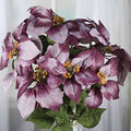 Factory Direct Craft Faux Variegated Purple Poinsettia Bush - Poinsettia Flowers for Indoor Use - Classic Poinsettia Flower for 