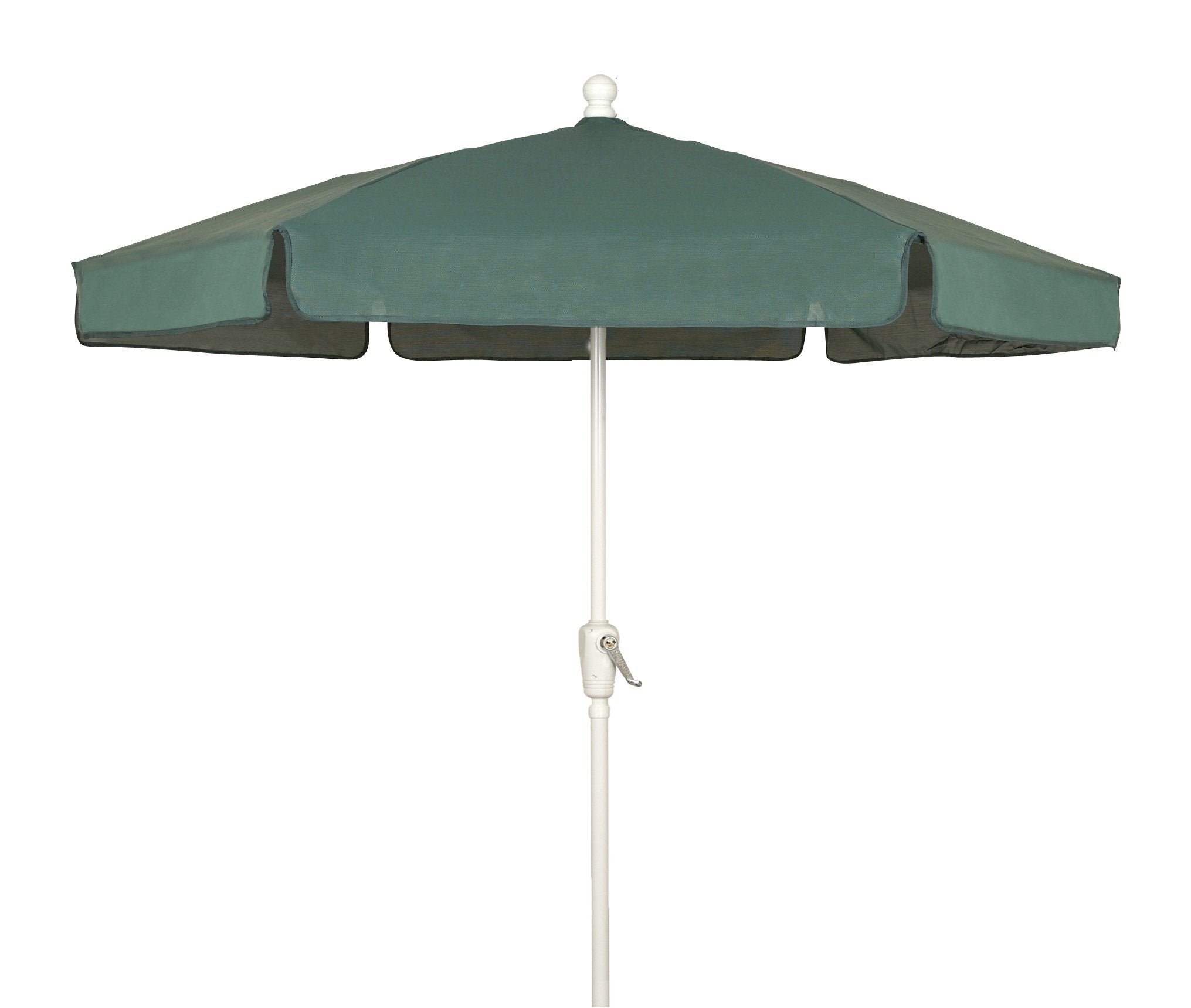 FiberBuilt Umbrellas Garden Umbrella, 7.5 Foot Forest Green Canopy and White Pole