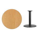 Flash Furniture Graniss 36'' Round Natural Laminate Table Top with 24'' Round Table Height Base