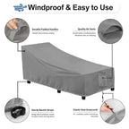 Outdoorlines Outdoor Waterproof Patio Chaise Lounge Chair Cover - Uv Resistant Lounger Covers Heavy Duty Weatherproof Patio Sofa Furniture Covers, 2 Packs, 78Wx35.5Dx33H Inches, Gray