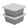 ECR4Kids Square Bin with Lid, Storage Containers, Grey, 2-Pack