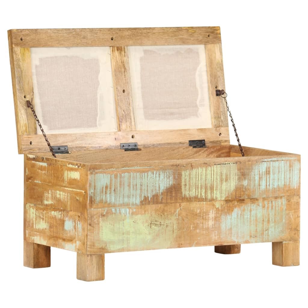 vidaXL Solid Reclaimed Wood Storage Bench - Retro, Farmhouse Style, 31.5"x15.7"x15.7" - Durable, Stable - No Assembly Required