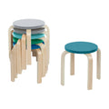 ECR4Kids Bentwood Stackable Stools, Classroom Furniture, Contemporary, 6-Piece