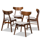 Baxton Studio Danica Gray Upholstered Wood 4-Piece Dining Chair Set