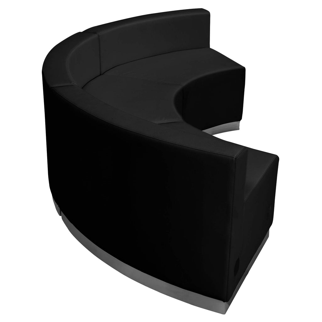 Flash Furniture HERCULES Alon Series Black LeatherSoft Reception Configuration, 3 Pieces
