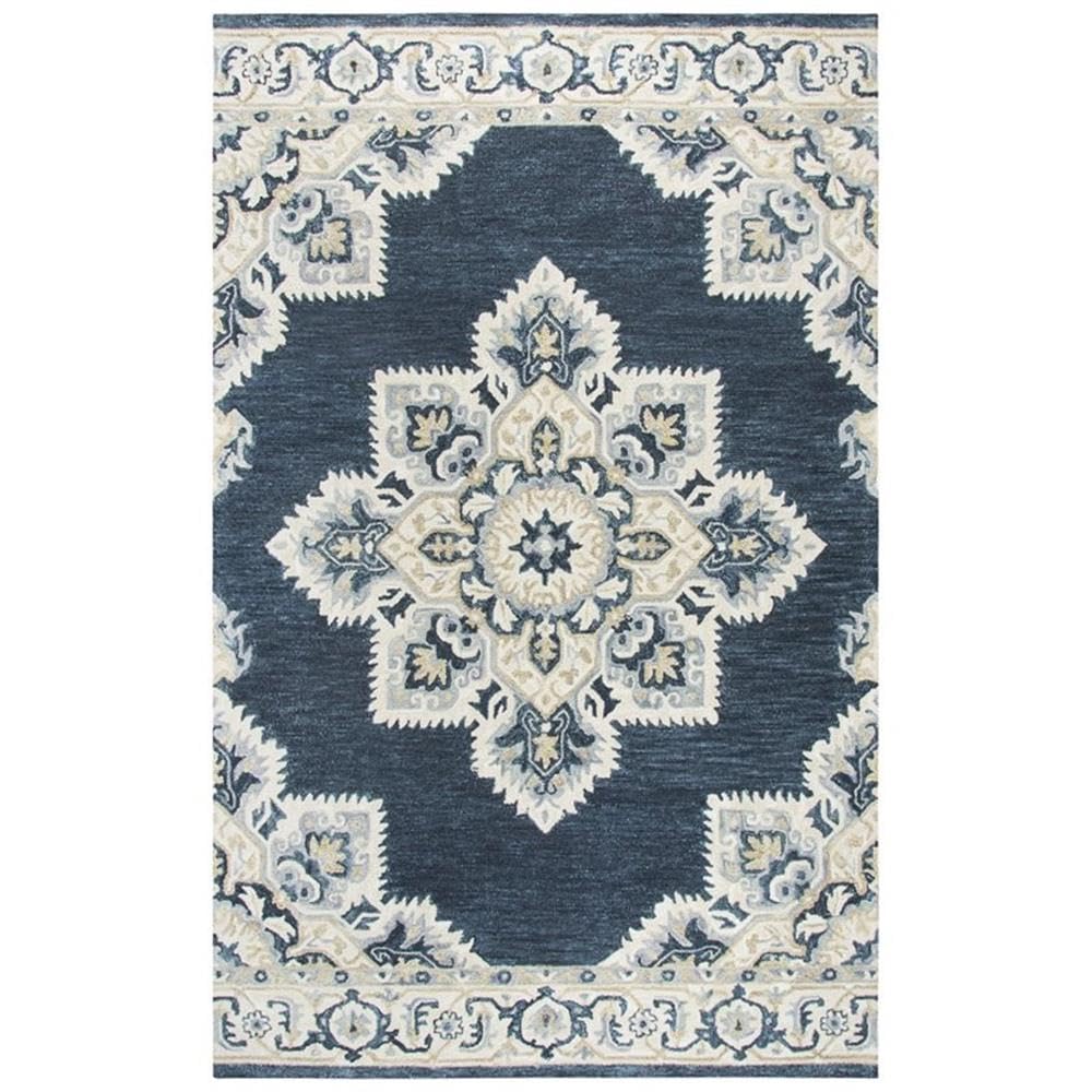Rizzy Home Alora Decor Cascade 8' X 10' Dk Blue/Natural/Gray/Tan Hand-Tufted Area Rug
