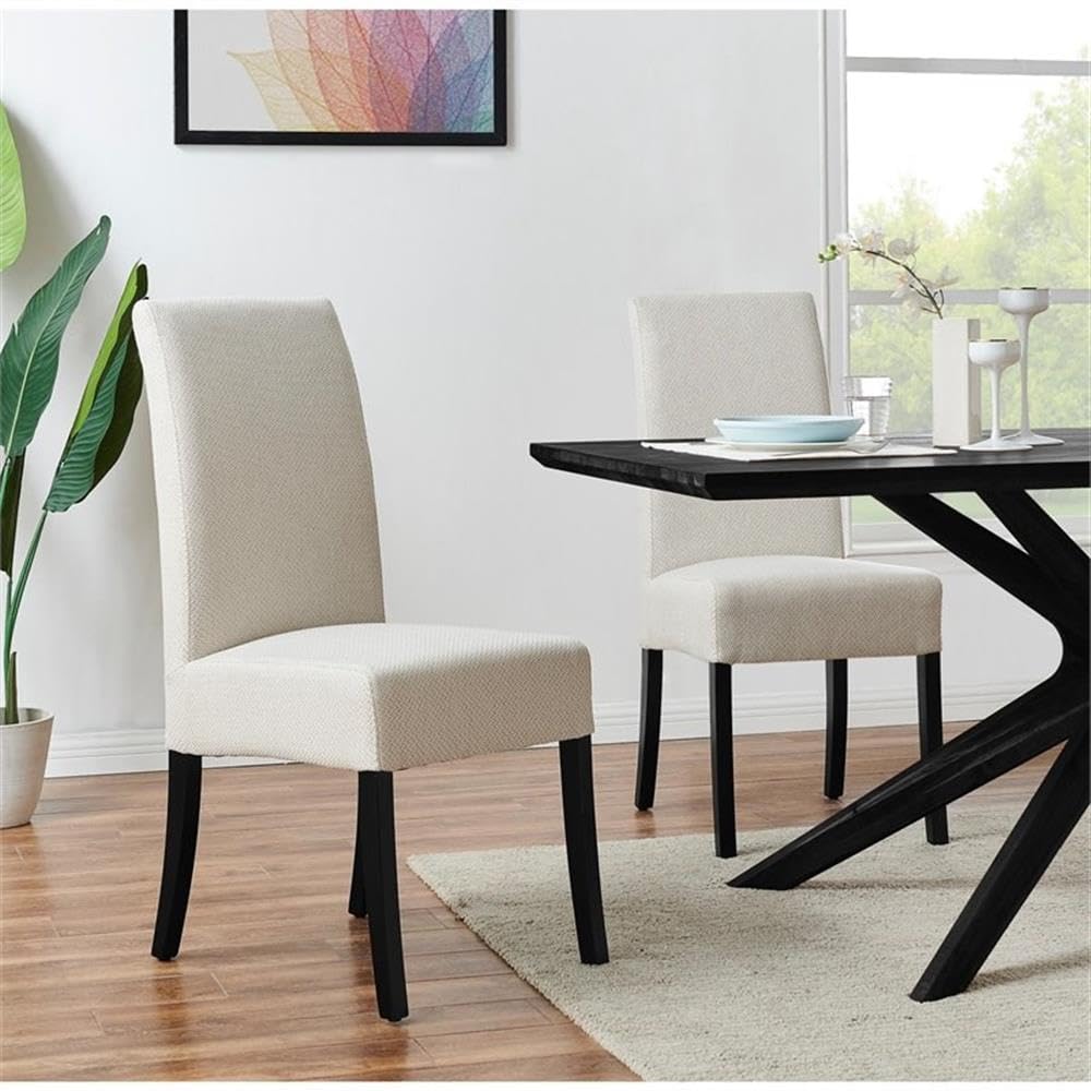 Npd Furniture And More Valencia Fabric, (Set Of 2) Dining Chair, Beige