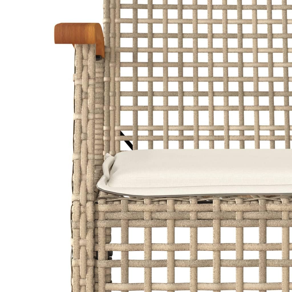 vidaXL Patio Dining Set with Cushions - 9 Piece Beige Poly Rattan Outdoor Furniture for Garden, Backyard, Patio - Includes Table & 8 Chairs
