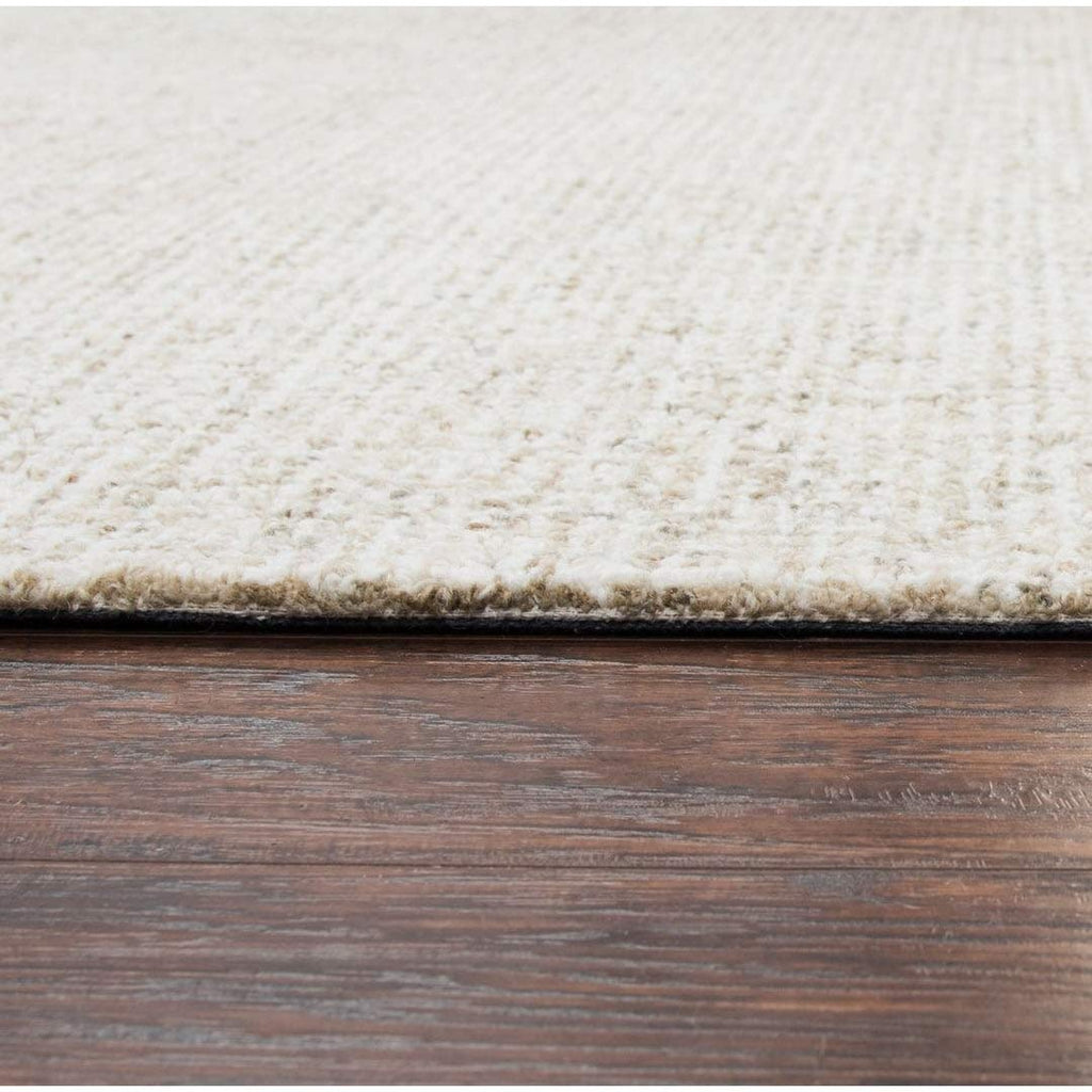 Overstock Alora Decor London 8' Round Solid Beige/Gray/Rust/Blue Hand-Tufted Area Rug