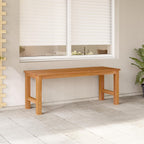 vidaXL Patio Bench in Solid Teak Wood - Weather-Resistant Outdoor/Indoor Wooden Garden Furniture, Seats 3, 44.9” Length, Easy Assembly