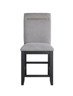 Steve Silver Yves SilverShield Performance Fabric Accent-Rubbed Charcoal Finish, Set of 2 Counter Chair, 20 x 20.35 x 42, Gray,gold,grey,Silver