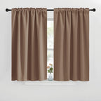 Nicetown Blackout Curtains And Drapes For Kitchen - (Cappuccino Color) 42 Inches Wide By 40 Inches Long, 2 Panels Set, Thermal Insulated Blackout Window Drapes