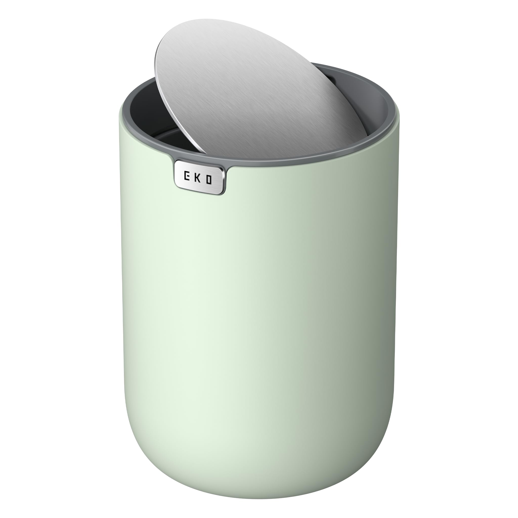 EKO Fandy 0.58 Gal/2.2L Mini Trash Can with Lid, Swing-Top Desktop Trash Can for Bathroom, Countertop, Vanity, Desk or Office, S