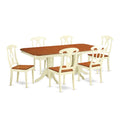 East West Furniture NAKE7-WHI-W Napoleon 7 Piece Modern Set Consist of a Rectangle Wooden Table with Butterfly Leaf and 6 Dining Room Chairs, 40x78 Inch, Buttermilk & Cherry
