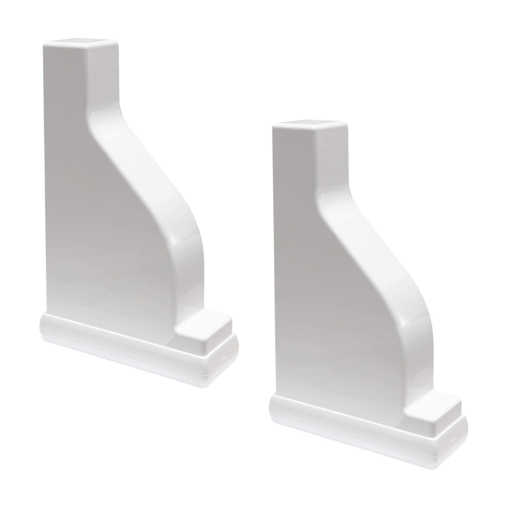 Plum Fittings Decorative White Vinyl Pergola End Cap 2''x 6'' Rail, (Pack of 4)