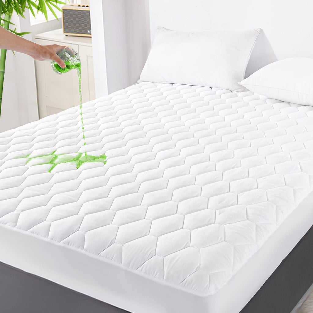 Grt California King Mattress Protector Waterproof, Rayon From Bamboo, Cooling Quilted Fitted Mattress Pad, Noiseless Waterproof