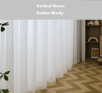 Pi Sheer White Curtains,Window Treatment Light Filter Airy Voile With Rod Pocket For Living Room/Bedroom/Kids Room 2 Panels(W42Xl72,Optical White)