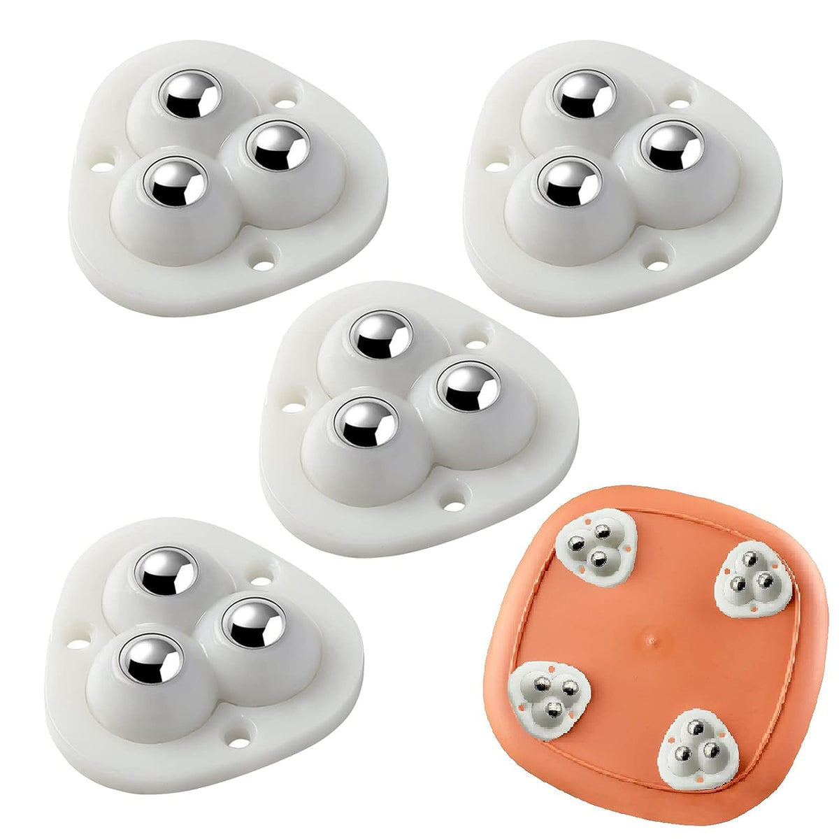 Vihm 12 Pcs Self Adhesive Triangle Mini Caster Wheels,Triangle Mini Swivel Casters Wheels,360Rotation Self Adhesive Caster Wheel