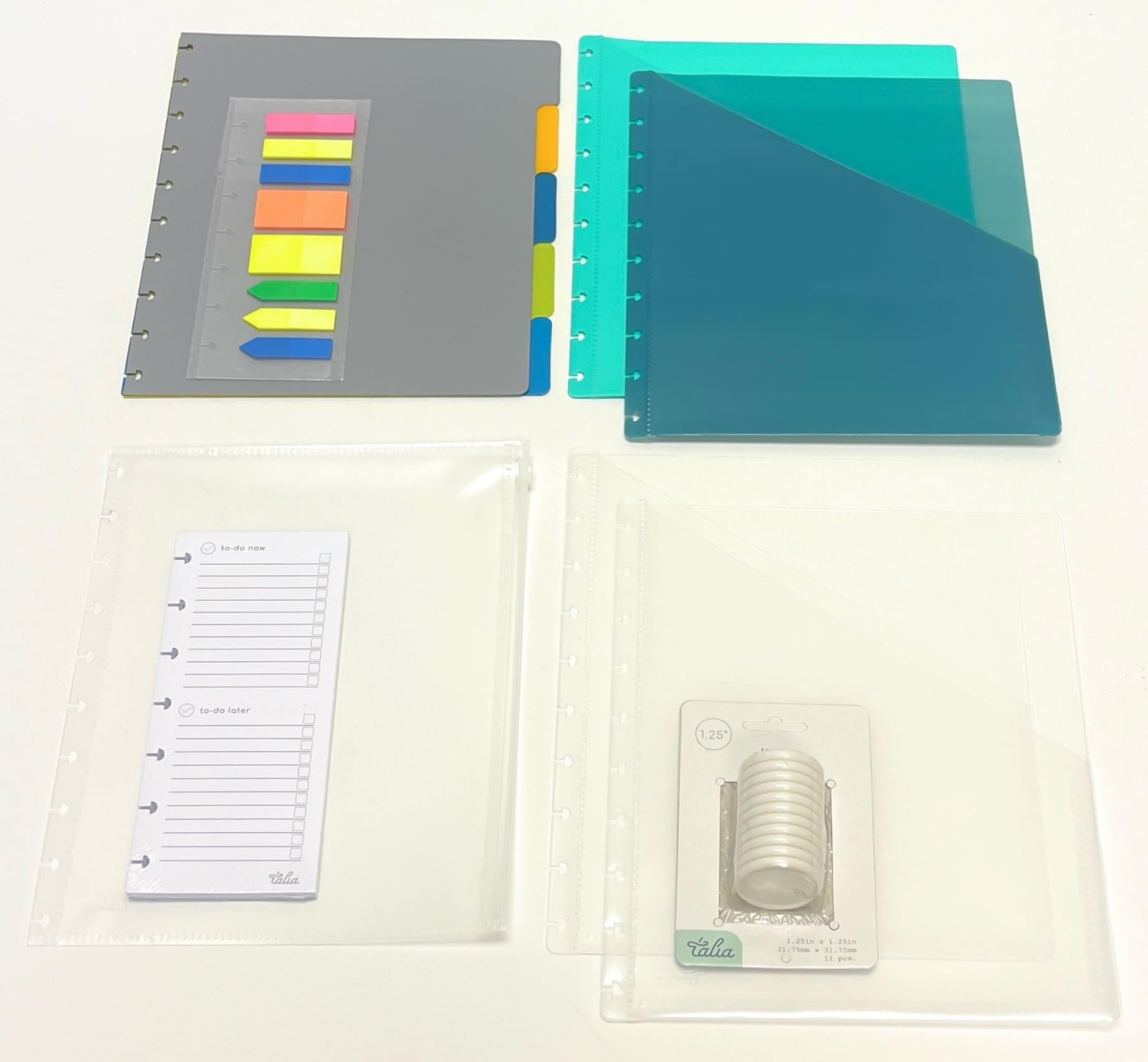 Talia Discbound Notebook Refills (Deluxe Expansion Kit (Classic Dividers), Midsize (7.5In X 9.75In))