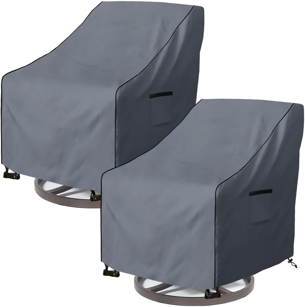 Dalema Outdoor Swivel Lounge Chair Cover 2 Pack,Heavy Duty 100% Waterproof Patio Swivel Chair Covers,Weatherproof Furniture Prot