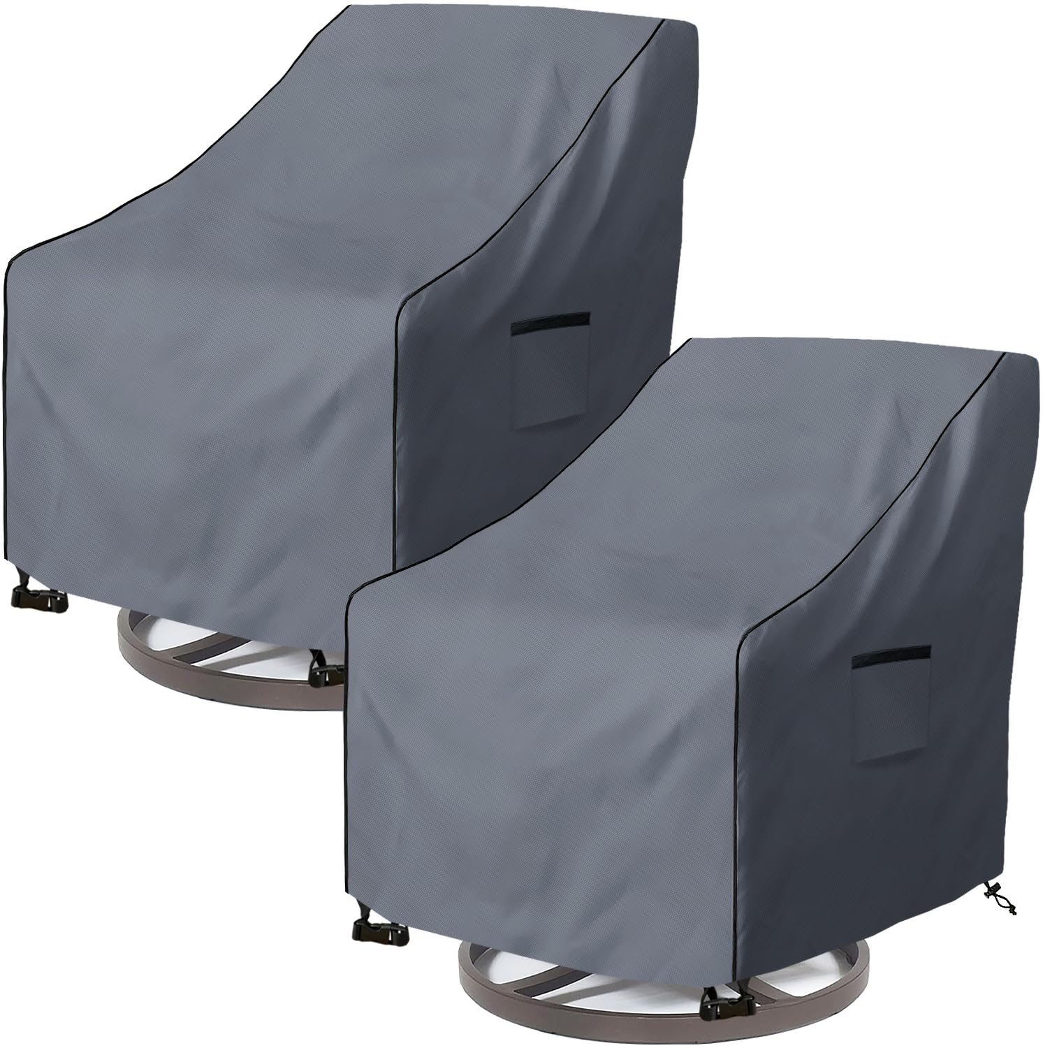 Dalema Outdoor Swivel Lounge Chair Cover 2 Pack,Heavy Duty 100% Waterproof Patio Swivel Chair Covers,Weatherproof Furniture Prot