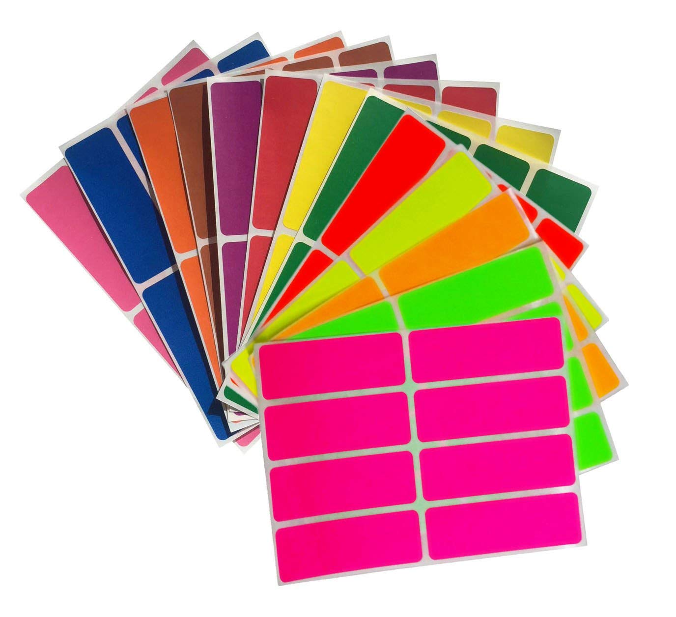 Royal Green Colored Label Sticker Rectangle In 13 Colors 1 X 3 Inch Writable Labels - 104 Pack
