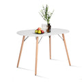 COZYCASA Dining Table Oval 47.2 Mid Century Modern White Kitchen Dinner Table White Simple Table for Home Office Kitchen Living 