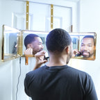 Self-Cut System King's Gold Three Way Mirror with LED Lights