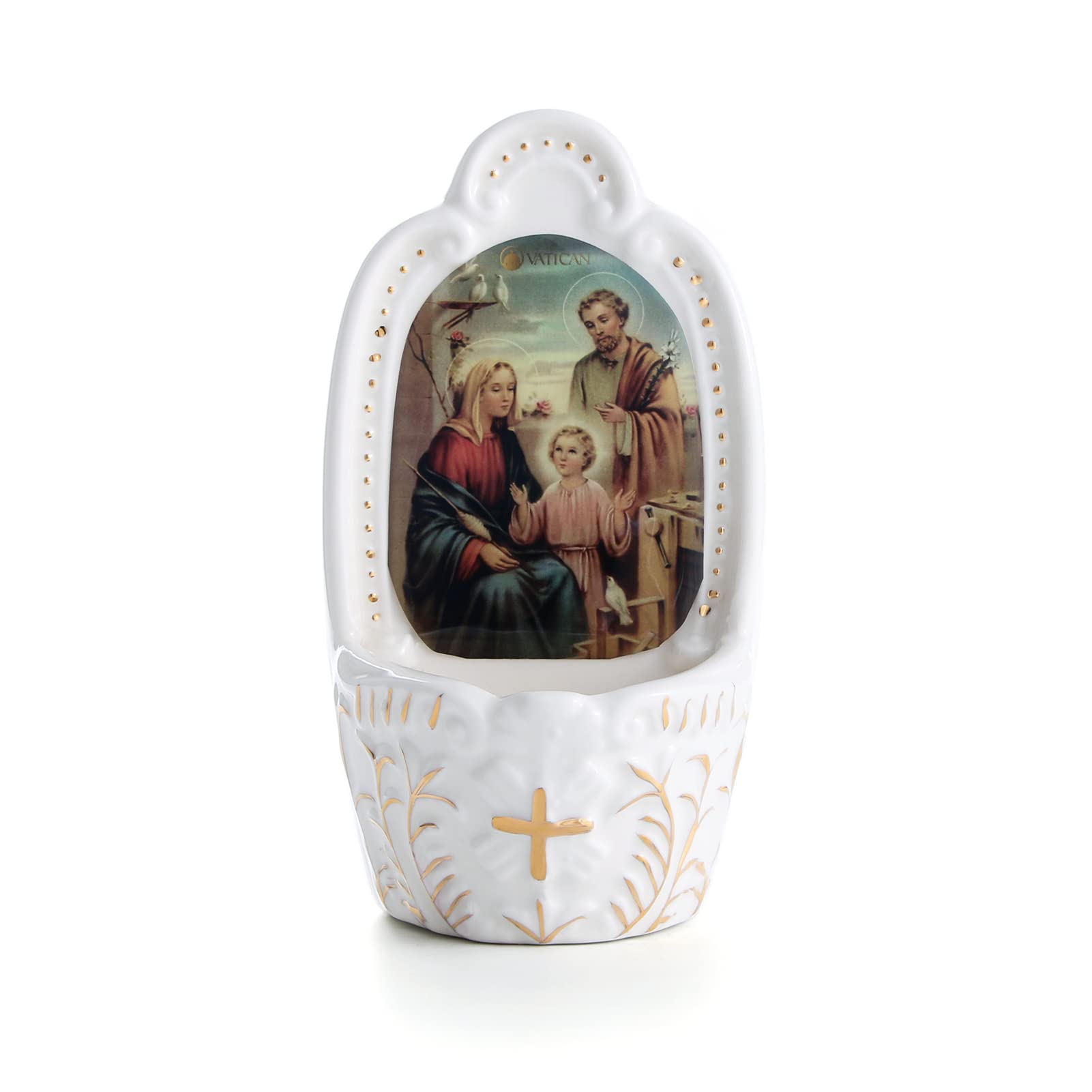 KOMI Porcelain Catholic Holy Water Font Madonna and Child Holy Water Font for Entrance of Home Church Wall Hanging Decor Great G