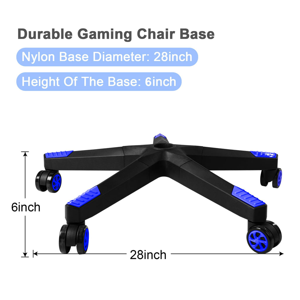 Frassie 28 Inch Heavy Duty Nylon Gaming Office Chair Base Replacement Part With 5 Casters