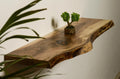 Live Edge Wooden Floating Wall Shelf, Natural Wood Finish, Modern Rustic Design (16 inch)