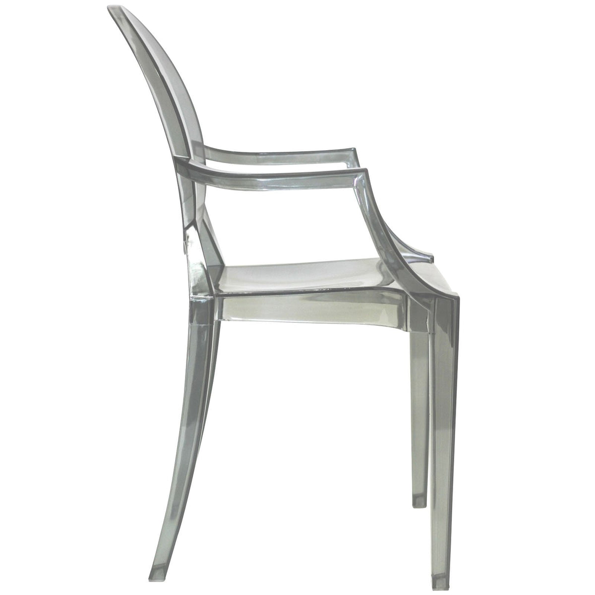 Modway Casper Modern Acrylic Stacking Two Dining Armchairs In Smoke