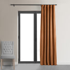 Hpd Half Price Drapes Signature Velvet Thermal Blackout Curtains For Living Room 84 Inch Long (1 Panel) Rod Pocket Insulated Blackout Curtains For Bedroom Window Curtains, 50W X 84L, Burnt Pumpkin