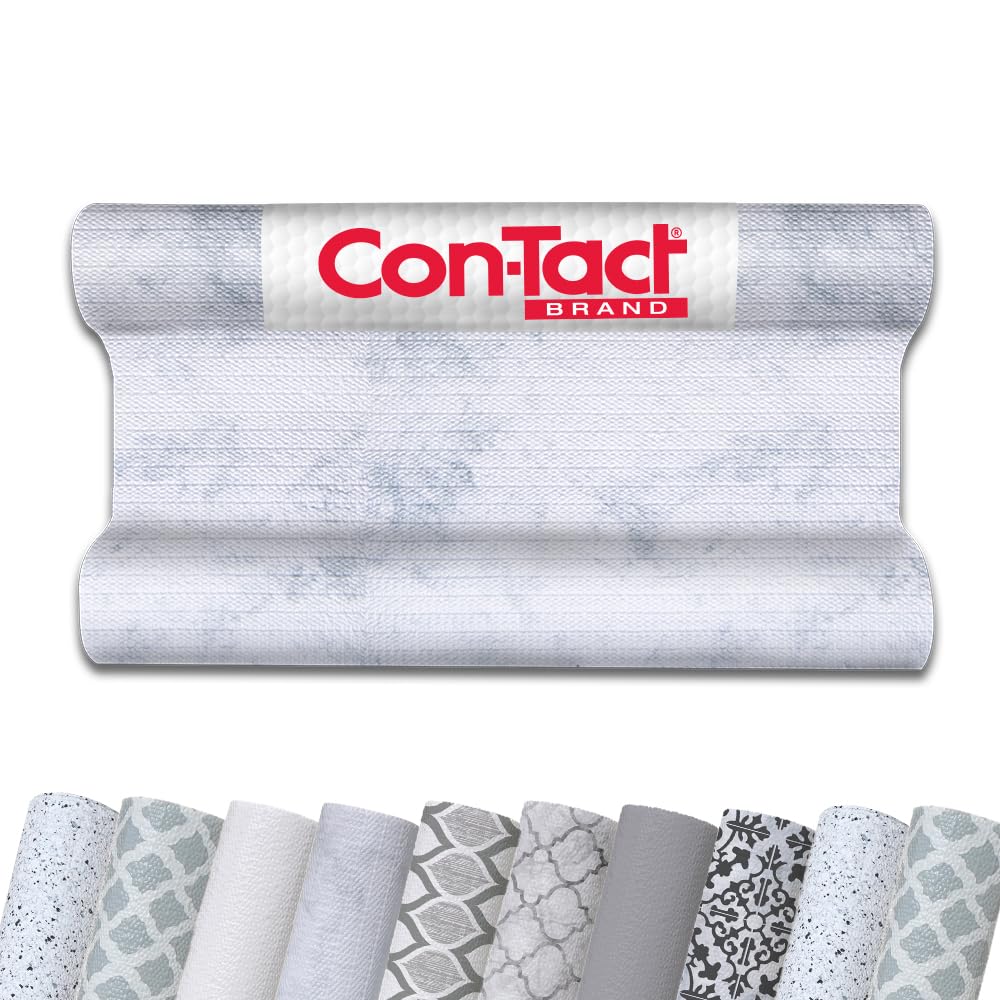 Con-Tact Brand Grip Prints Non-Adhesive Non-Slip Counter Top, Drawer/Shelf Liner, 12'' x 20', Carrara Marble