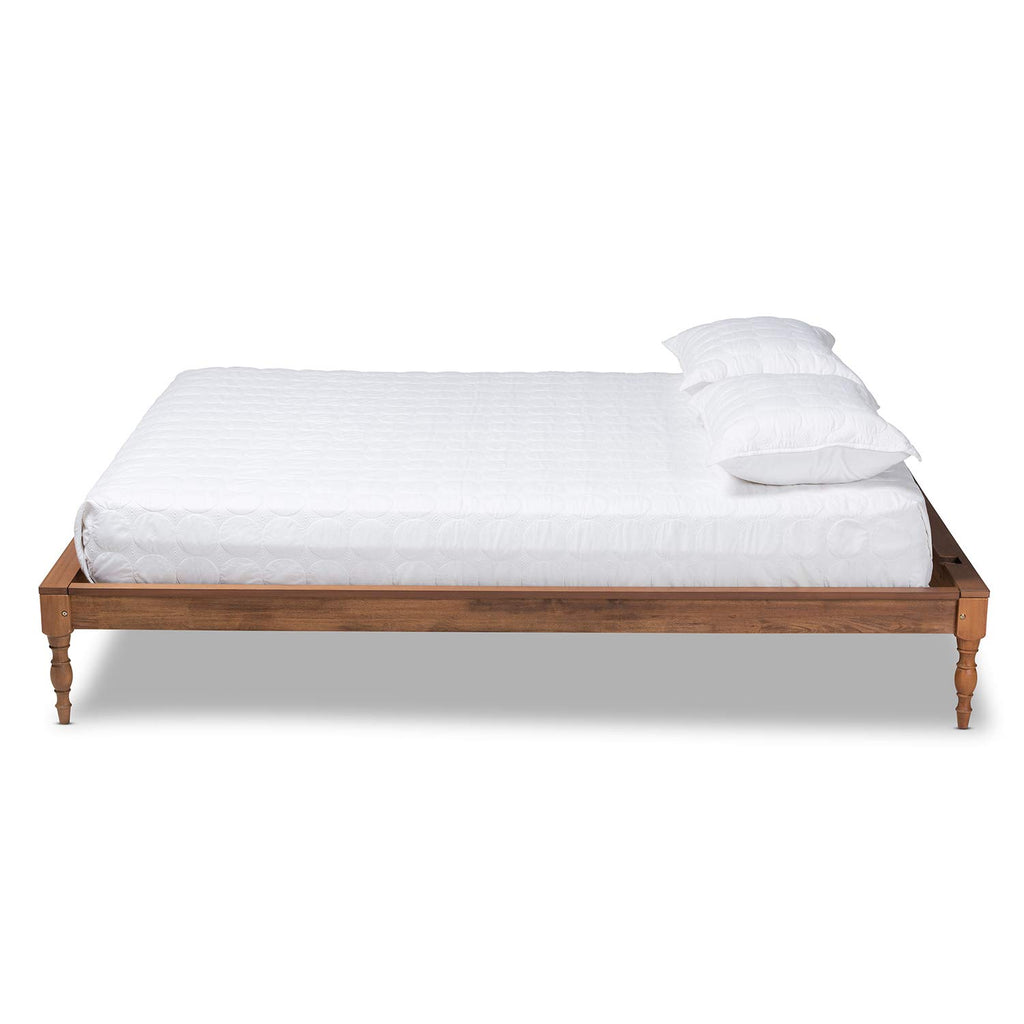 Baxton Studio Romy Vintage French Inspired Ash Wanut Finished Full Size Wood Bed Frame