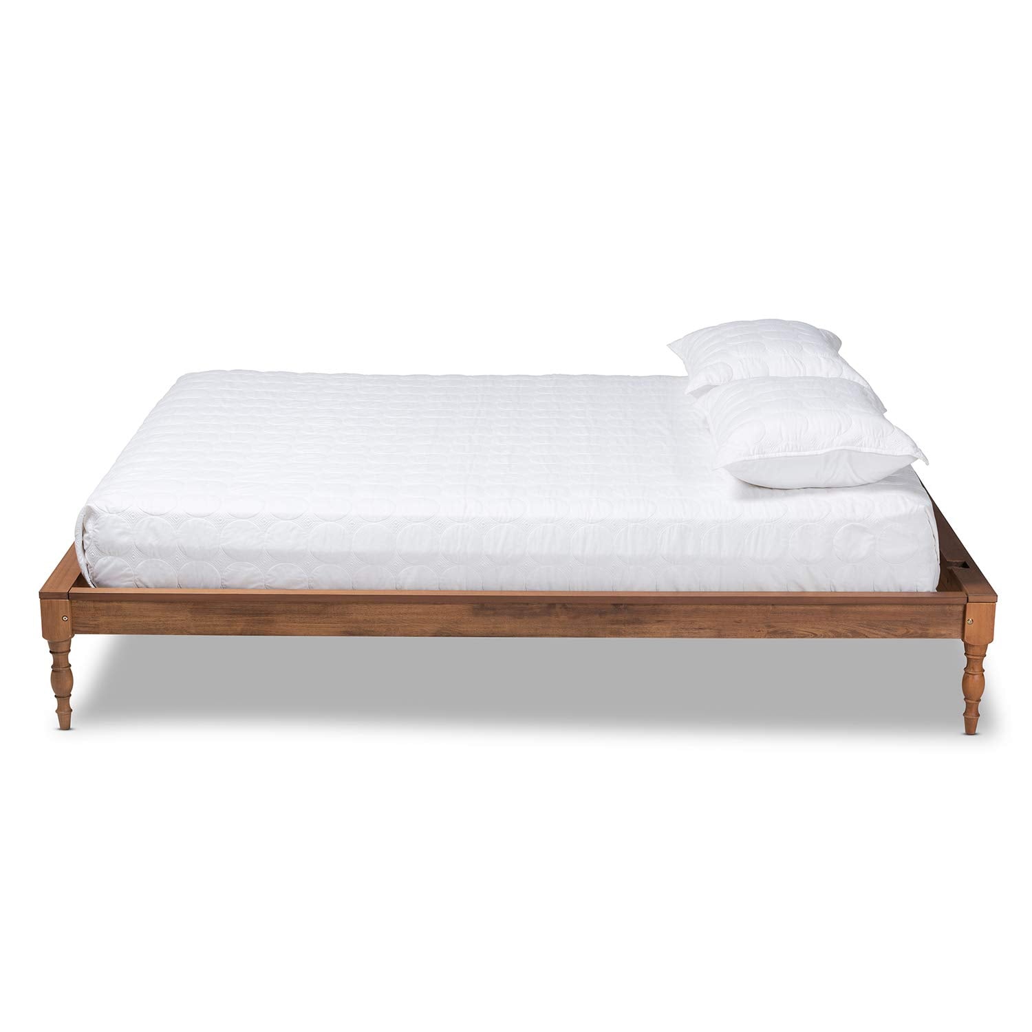 Baxton Studio Romy Vintage French Inspired Ash Wanut Finished Full Size Wood Bed Frame