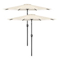 Yssoa 2 Pack 9' Patio Umbrella Outdoor Table Market Yard Umbrella With 8 Sturdy Ribs, Beige