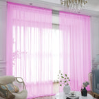 Window Pink Sheer Curtains 108 Inches Long 2 Panels Sheer Curtain Basic Rod Pocket Panel For Bedroom Children Living Room Yard K