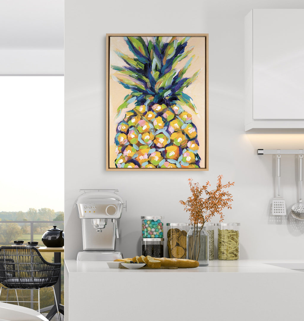 Sylvie Pineapple Study No 2 Framed Canvas by Rachel Christopoulos