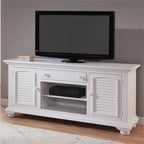 American Woodcrafters Cottage Traditions Eggshell White 72-Inch Wood Tv Console