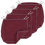 Porch Shield Patio Chair Seat Cushion Covers Set 4 Waterproof Fade Resistant Outdoor Cushion Slipcovers 24 X 24 X 4 Inch, Burgun