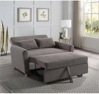 Justine 54W Brown Corduroy Convertible Sleeper Loveseat