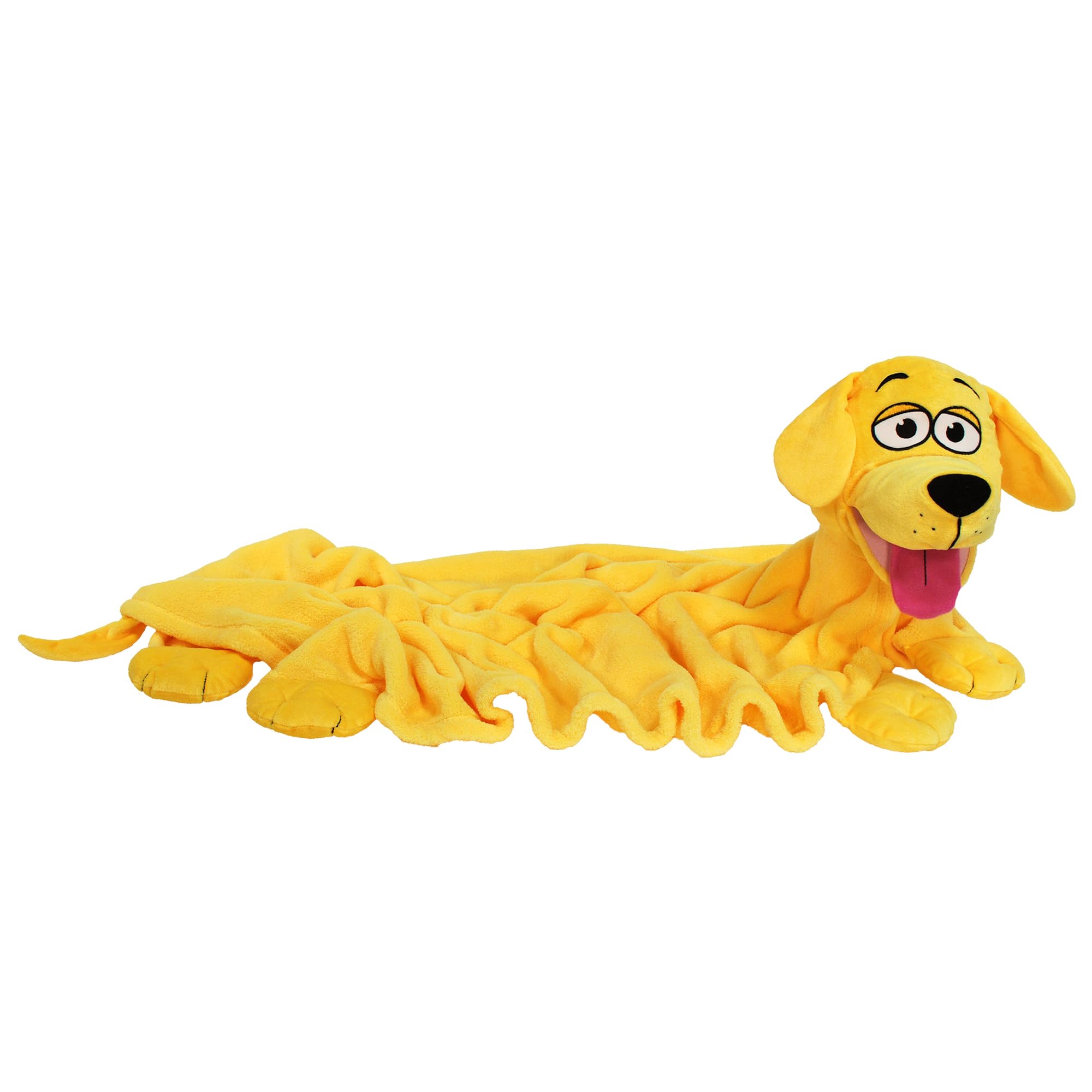 Cuddleuppets: Dog - Yellow - 2-in-1: Plush Puppet & Blanket, Soft Animal Character, Play All Day & Cuddle All Night, Kids Compan