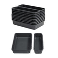 Gonice 13 Pcs Drawer Organizer Tray, Interlocking Office Desk Drawer Storage, Black Plastic Organizer Bins For Office Supplies A
