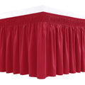 Biscaynebay Wrap Around Bed Skirts For King & Cal King Beds Short Drop Of 12', Red Adjustable Elastic Dust Ruffles Easy Fit Wri