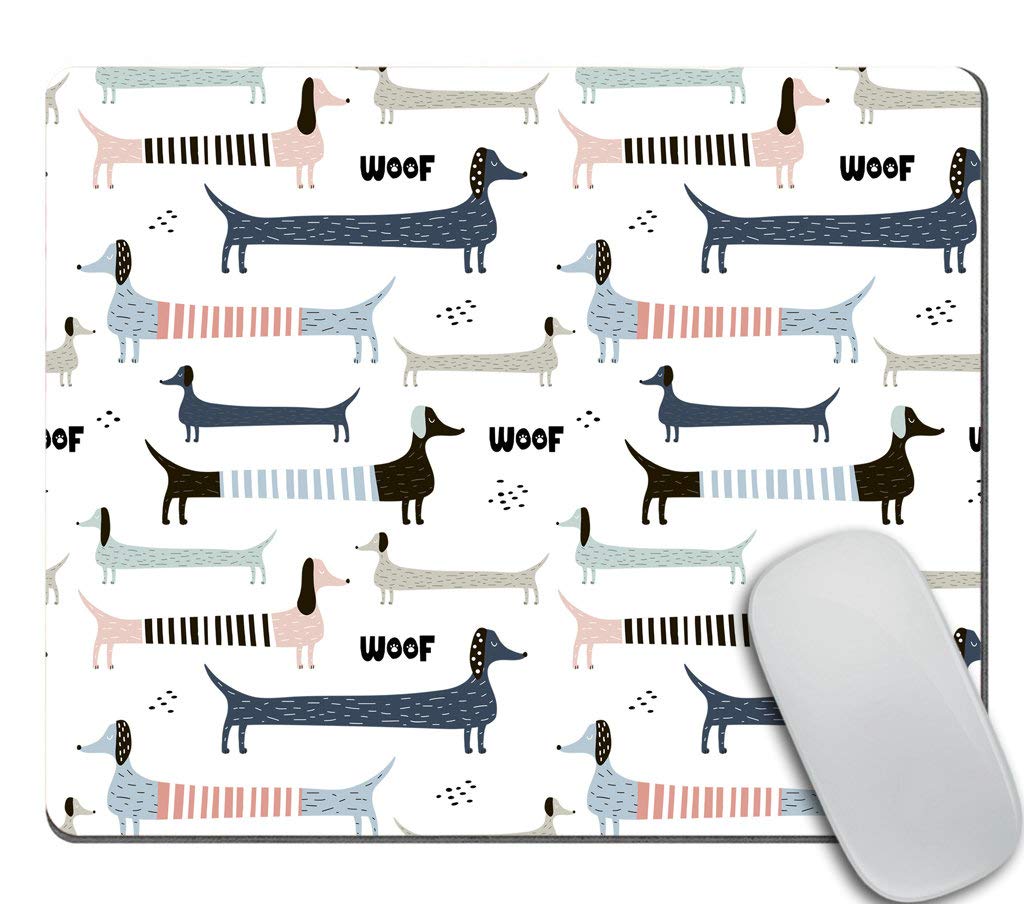 Amcove Colorful Dachshunds Design Mousepad Non Slip Rubber Gaming Mouse Pad Rectangle Mouse Pads For Computers Laptop