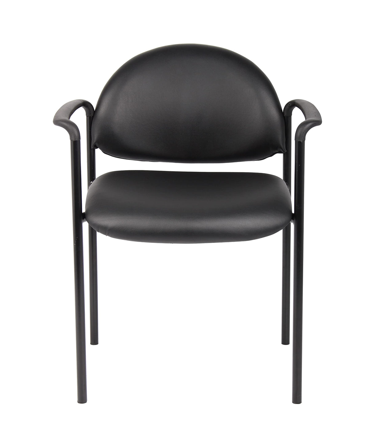 Boss Office Products Dimond Caressoft Stacking Chair With Arms In Black 250 Lbs.