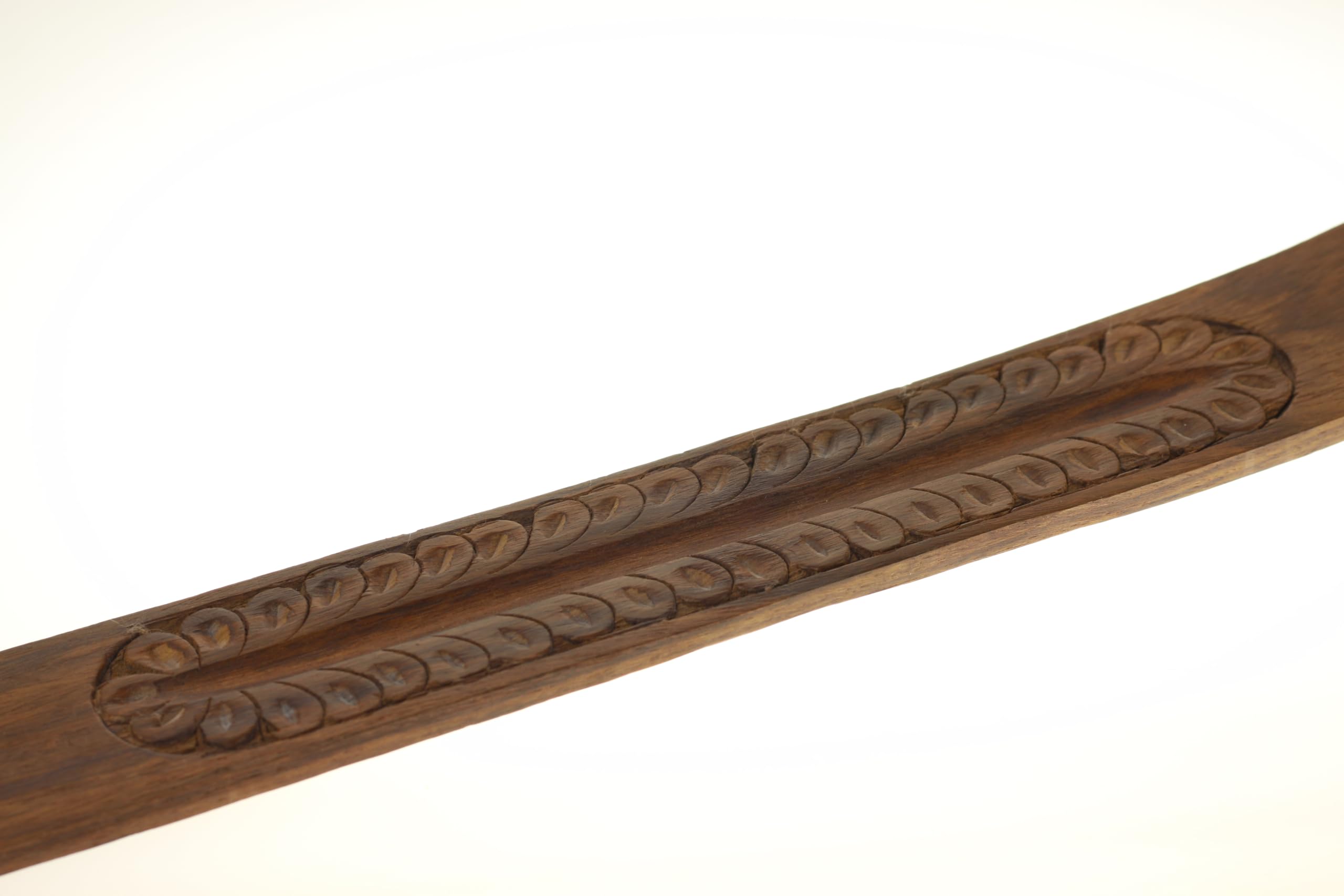 Incense Burner - Wooden Flat Carved Feather