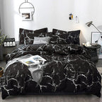 karever Black Marble Comforter Set Full/Queen White Texture Bedding Reversible Teen Boy Men Full Size Soft Lightweight Quilt Set